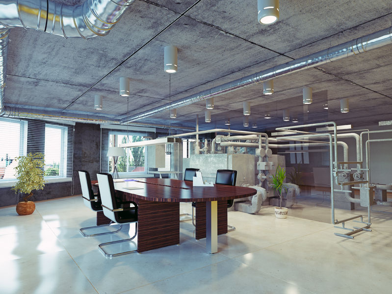 36753229 - modern loft office interior. 3d design concept