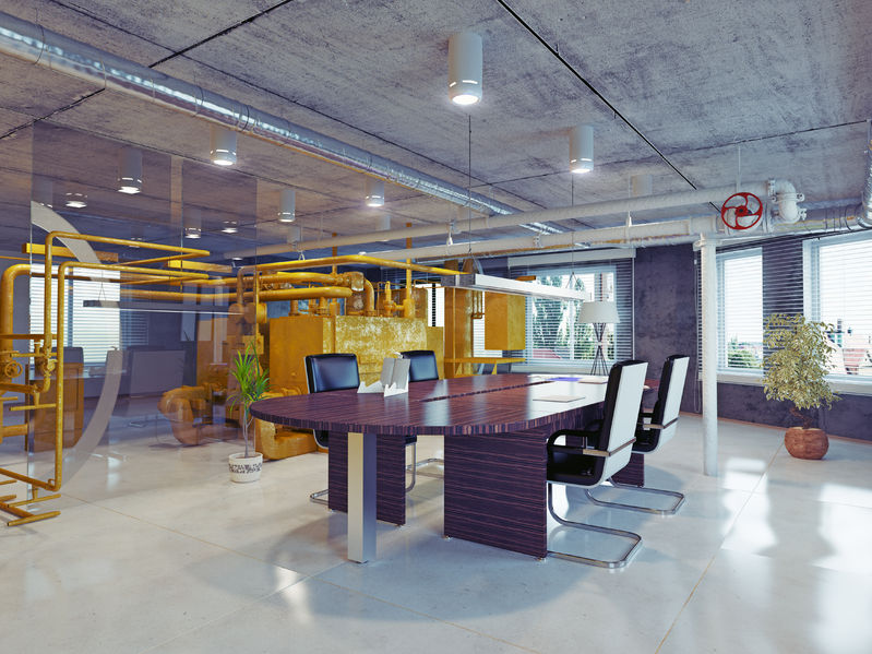 36753232 - modern loft office interior. 3d design concept